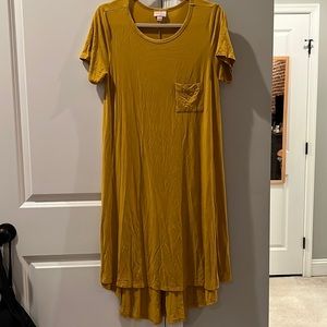LulaRoe Carly Dress in Mustard Yellow